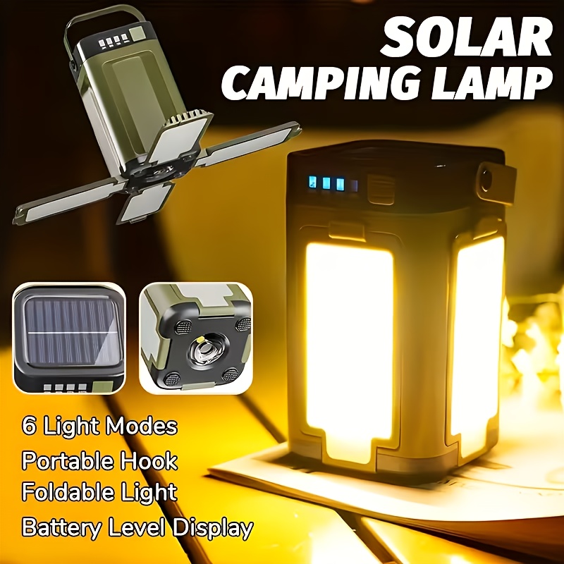 Power Bank - Lampada Solare Portatile da Campeggio, Ricarica
