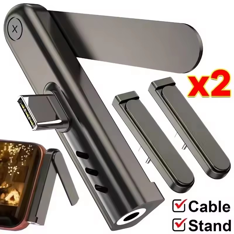 Phone Holder - 2/1PCS Adattatore pieghevole portatile da USB-C