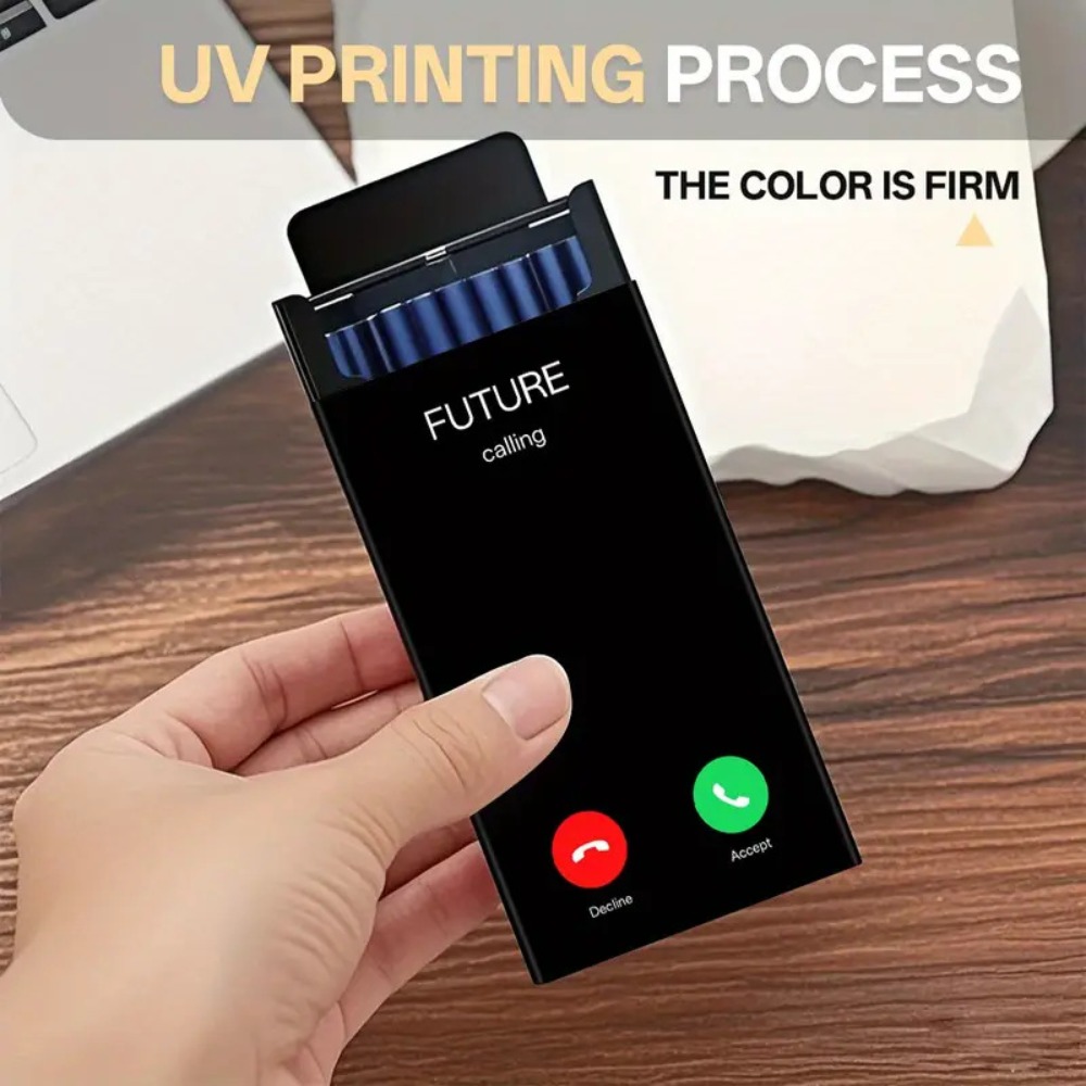 Phone Holder - Portasigarette in metallo sottile con coperchio