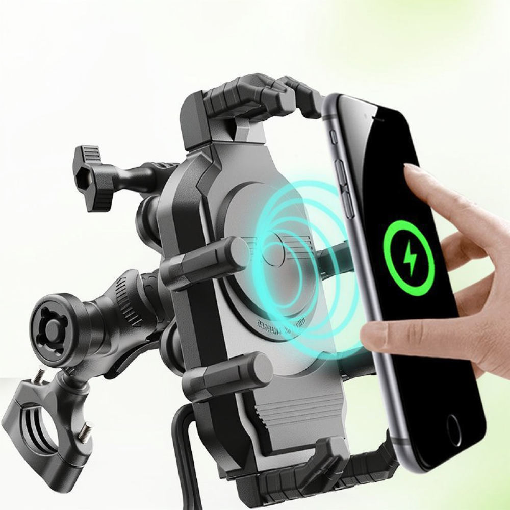 Wireless Charger - Supporto per telefono da moto con