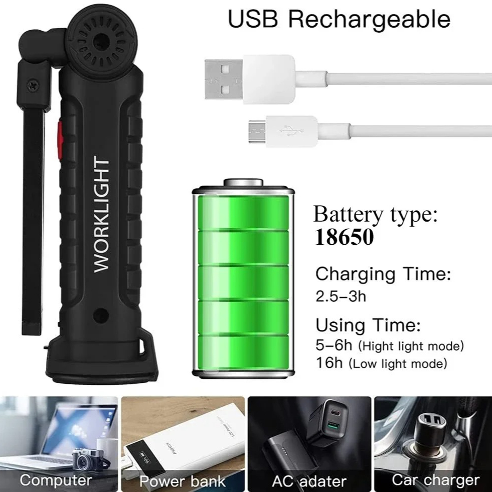 Torcia portatile a LED COB Lam - Power Bank recensione e prezzo